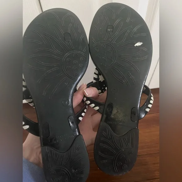 Jack Rogers Jelly Sandals Black/Gold Size 7 - Picture 4 of 4